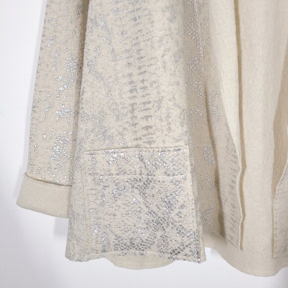 Chico's Wool Open Front Cardigan Sweater - Picture 3 of 12